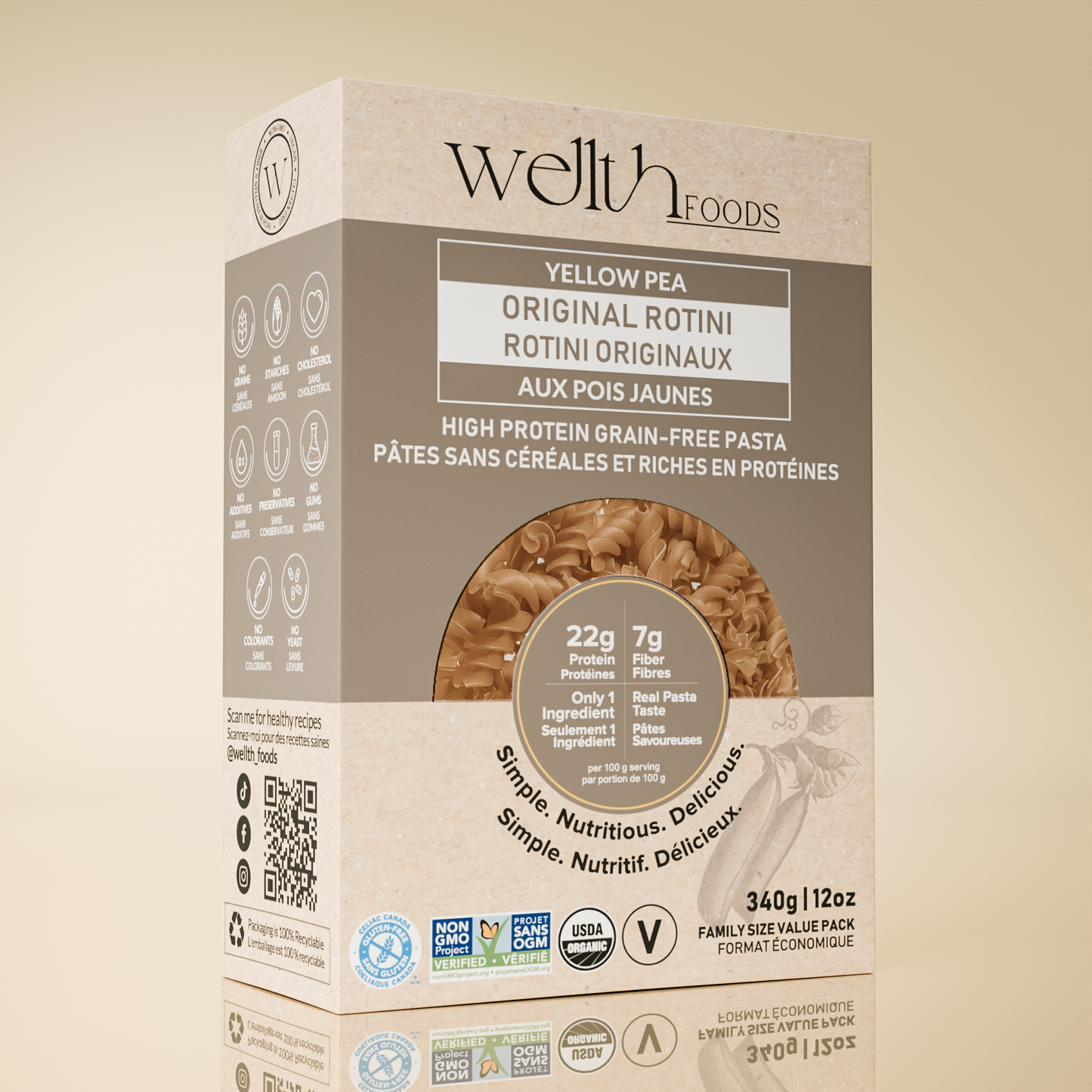 Yellow Pea Rotini | High Protein Grain-Free Pasta